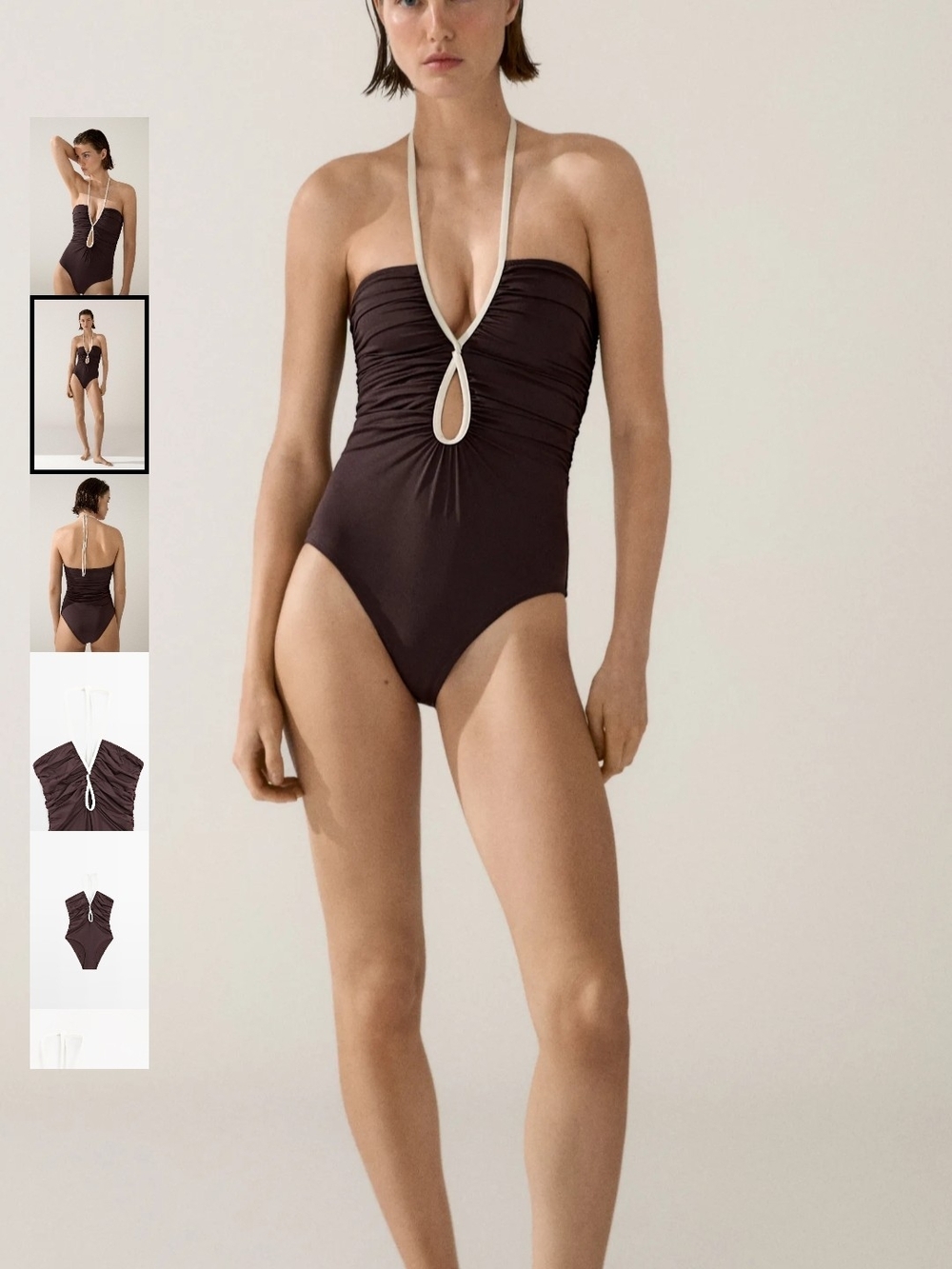 NWT Massimo Dutti Brown Swimsuit ( Size M Fit To S)